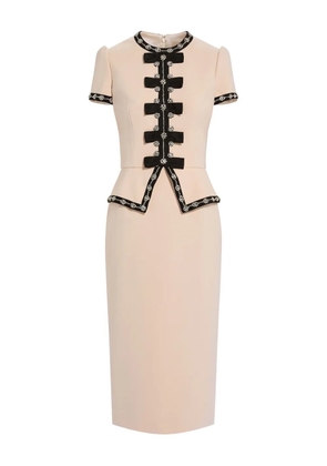 Jenny Packham Bisou peplum-detail buttoned dress - Neutrals