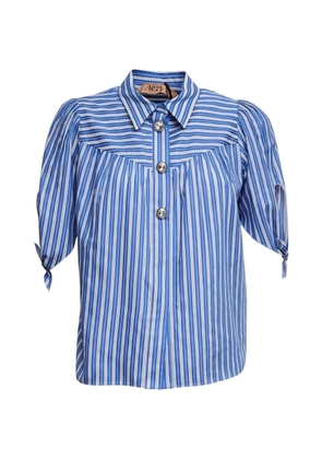 Nº21 striped jewelled-button shirt - Blue