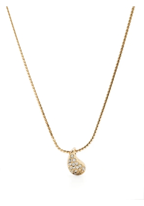 Christian Dior Pre-Owned 1990s crystal-embellished pendant necklace - Gold