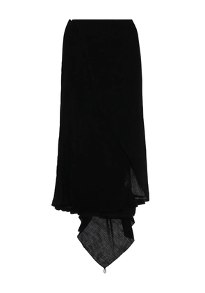 YEHUAFAN asymmetric-hem skirt - Black