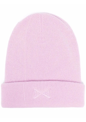 Barrie embroidered cashmere beanie - Purple