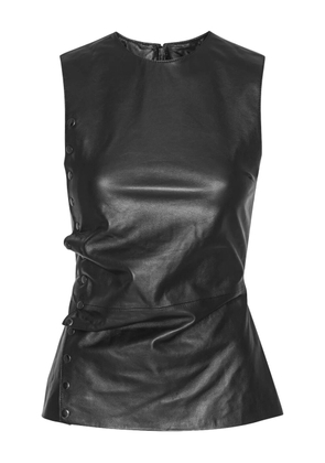 ROTATE BIRGER CHRISTENSEN side-buttoned leather top - Black
