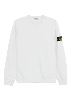 Stone Island logo-patch crew-neck sweatshirt - White