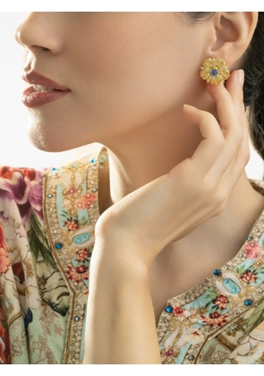 Tanya Farah 18K yellow gold diamond and ceylon sapphire earrings