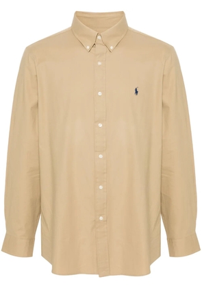 Polo Ralph Lauren Polo Pony-embroidery stretch-cotton shirt - Neutrals
