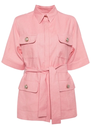 Elie Saab Gabardine Shirt Dress - Pink