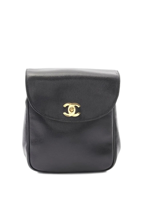 CHANEL Pre-Owned 1994-1996 coco mark caviar skin backpack - Black