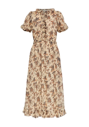Ulla Johnson Rosamunde floral midi dress - Neutrals