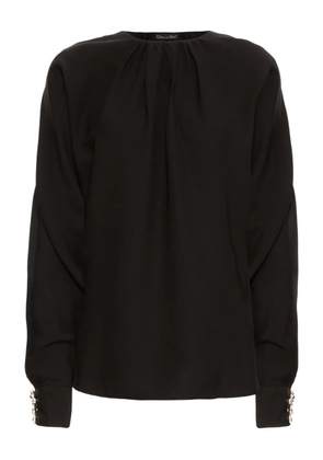 Oscar de la Renta gathered-cuff blouse - Black