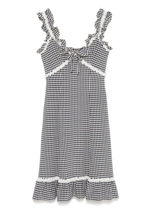Alessandra Rich grid-pattern midi dress - Blue