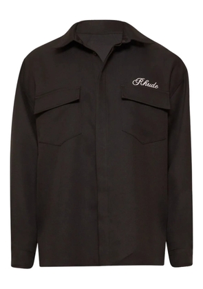 RHUDE embroidered-logo shirt - Black