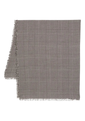 Faliero Sarti houndstooth fringed scarf - Brown