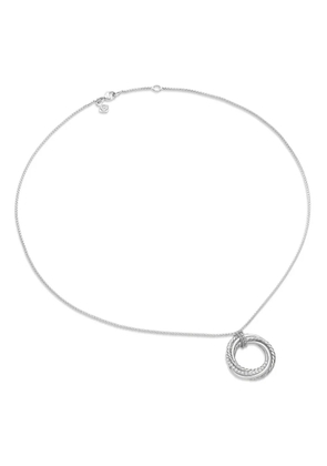 David Yurman sterling silver Crossover diamond pendant necklace (21mm)