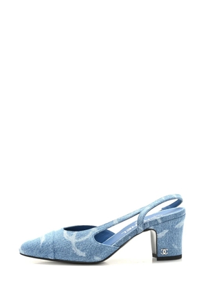 CHANEL Pre-Owned CC denim slingback pumps - Blue