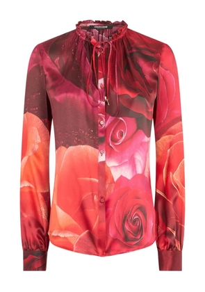 Roberto Cavalli floral silk shirt - Red