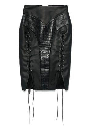 MITILIANE COUTURE leather midi skirt - Black