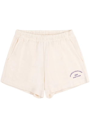 Sporty & Rich Bardot slogan-print shorts - Neutrals