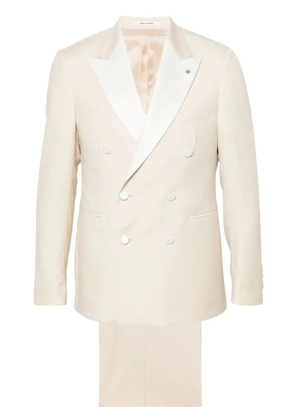 Tagliatore patterned-jacquard double-breasted blazer - Neutrals