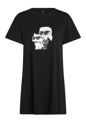 Karl Lagerfeld Ikon sketch short-sleeved pajama dress - Black