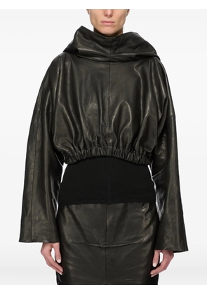 Rick Owens leather hoodie - Black