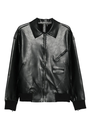 Norma Kamali Norma faux-leather shirt jacket - Black