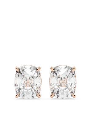 Tilla 14kt rose gold diamond cushion earrings - White