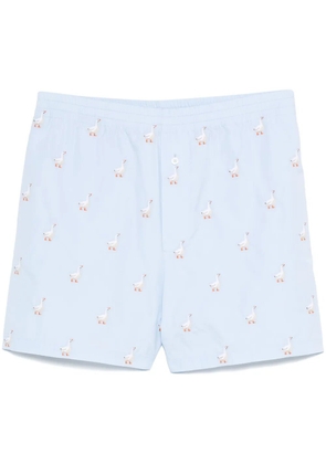 Moschino duck-embroidered shorts - Blue