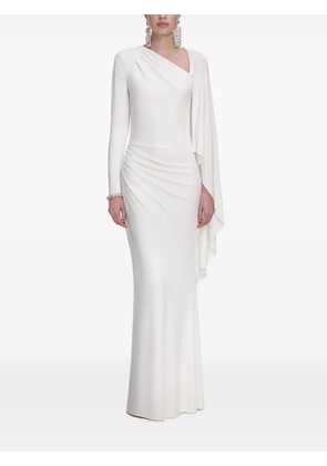 Self-Portrait draped maxi dress - White