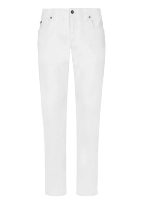 Dolce & Gabbana logo-plaque slim-fit jeans - White