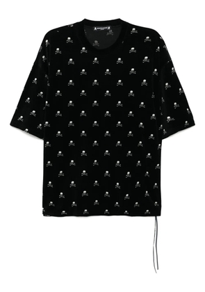 Mastermind Japan velvet logo-print T-shirt - Black
