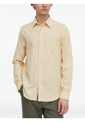 SAMSOE SAMSOE striped-pattern chest-pocket shirt - Yellow