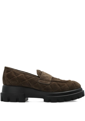 AGL 55mm quilted- design loafers - Brown