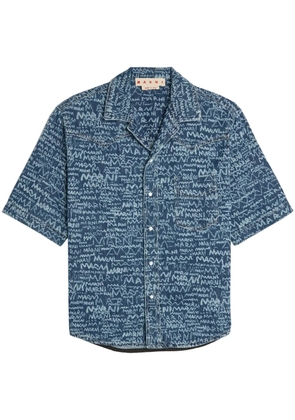 Marni Logo Western denim shirt - Blue