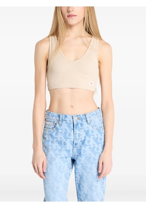 Calvin Klein Jeans ribbed cropped top - Neutrals