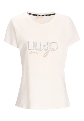 LIU JO embellished-logo T-shirt - Neutrals