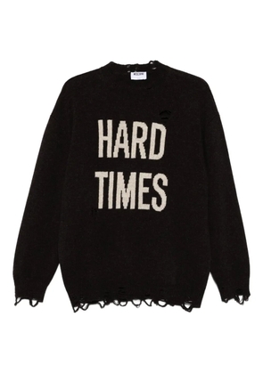 Moschino distressed crew-neck sweater - Brown