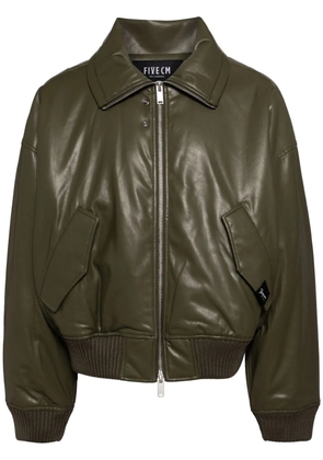 FIVE CM zipped faux leather jacket - Green