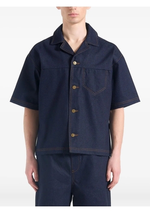 Manière De Voir Carl Boxy revere-collar denim shirt - Blue