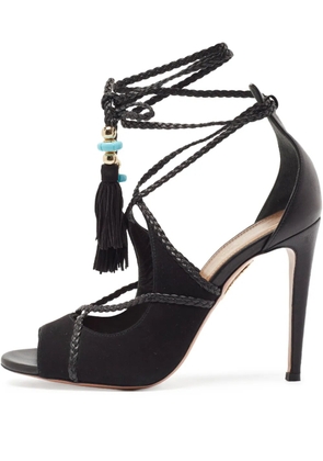 Aquazzura 110mm leather heeled sandals - Black