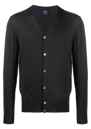 Fedeli V-neck ribbed knit cardigan - Grey