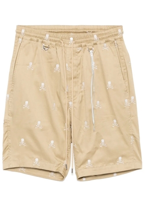 Mastermind World logo-embroidered shorts - Neutrals