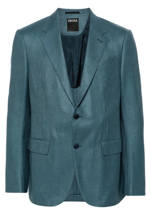Zegna twill single-breasted blazer - Blue