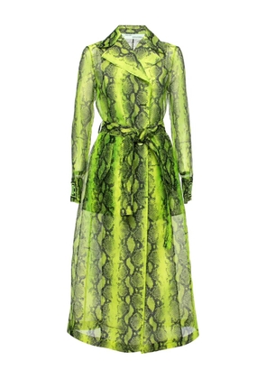 Off-White Pre-Owned snake-print trench coat - Green