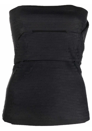 Rick Owens embroidered bustier top - Black