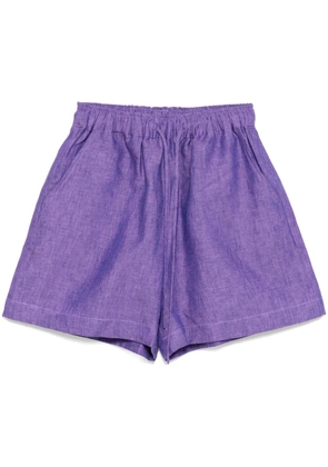 Bambah tie linen shorts - Purple