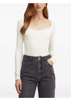 BOSS square-neck long-sleeve T-shirt - White