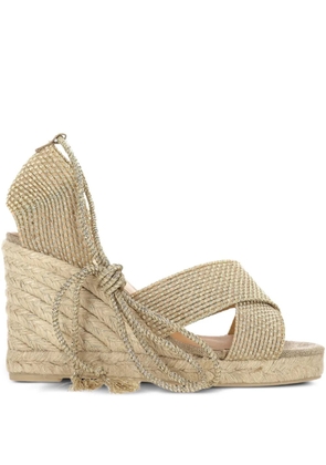 Castañer 90mm jute wedge sandals - Neutrals