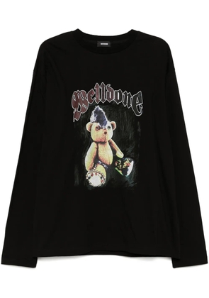 We11done graphic print T-shirt - Black