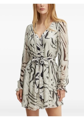 GUESS USA zebra-print belted mini dress - Neutrals