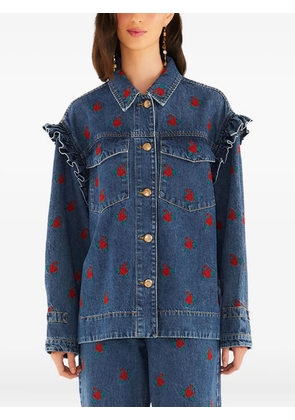 FARM Rio embroidered flowers jacket - Blue